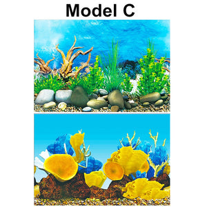 PVC Double Side Aquarium Background Poster Decoration Fish Tank Wall Lanscaping Decorative Background Poster 30/40/50cm(Height)