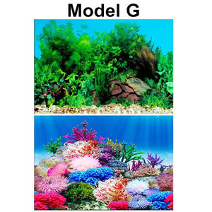 PVC Double Side Aquarium Background Poster Decoration Fish Tank Wall Lanscaping Decorative Background Poster 30/40/50cm(Height)